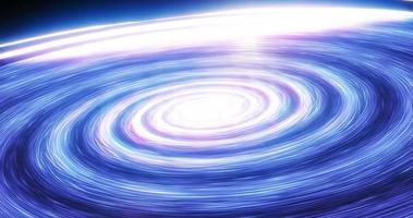 Abstract animation motion design with beautiful glowing shiny infinity galaxy round blue in open space background in high resolution 4k video