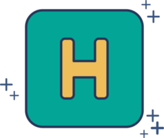 Hospital icon illustration glyph style design with color and plus sign. png