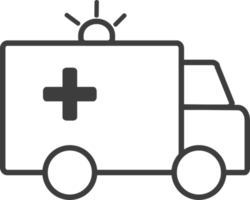 Krankenwagen dünne Linie Symbol, Krankenhaus-Icon-Set. png