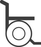 silla de ruedas icono de línea delgada, conjunto de iconos de hospital. png