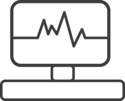 ícone de linha fina de eletrocardiograma, conjunto de ícones do hospital. png