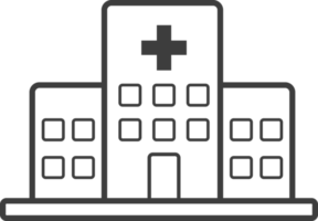 ícone de linha fina do hospital, conjunto de ícones do hospital. png