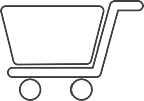 icono de línea delgada del carrito de compras, conjunto de iconos de tienda. png