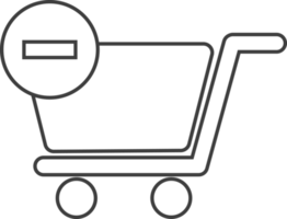 Shopping cart out off order thin line icon, Shop icon set. png