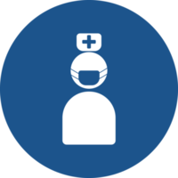 Krankenschwesterikonen entwerfen im blauen Kreis. png