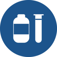 Equipment at hospital icons design in blue circle. png