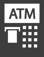 cajero automático atm icono de sombra negra, conjunto de iconos de tienda. png