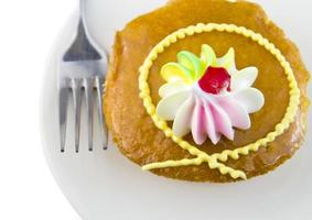 Closeup Cup cake and fork photo