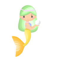 cute little mermaid cartoon character illustration