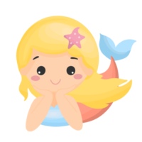 cute little mermaid cartoon character illustration
