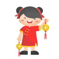 garota de vestido tradicional chinês no ano novo chinês