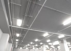 Installation of Electrical metallic conduits on the ceiling photo