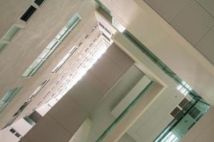 Looking up to the Daylight from the clerestory on the top of the high rise building photo