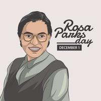 Rosa Parks Day is a holiday in honor of the civil rights leader. Vector