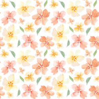 Watercolor peach flowers seamless pattern png