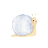 caracol fofo de natal em aquarela png