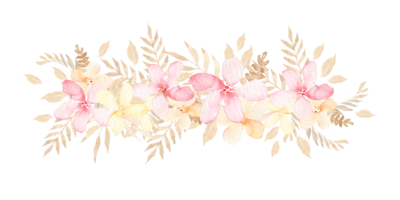flores de pêssego em aquarela png
