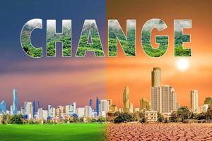 Concept of change for the better with environmental protection photo