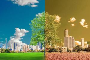 Concept of change for the better with environmental protection photo