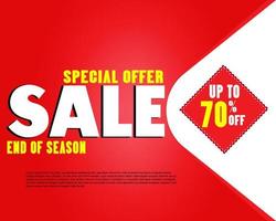 special offer banner, up to 70 off. Vector illustration.Sale banner template design.