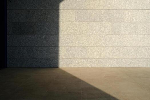 Abstract Concrete Room Background with Light Beam and Shadow. photo