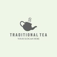 cap traditional tea vintage logo design illustration minimalist icon or coffee vector