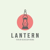 lighting lantern vintage design minimalist illustration logo festival vector