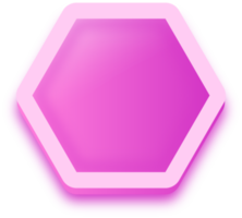 Polygon shape buttons in pink colors. User interface element illustration. png