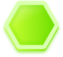 Polygon shape buttons in green colors. User interface element illustration. png