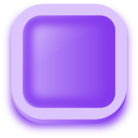 boutons de forme carrée aux couleurs violettes. illustration d'élément d'interface utilisateur. png