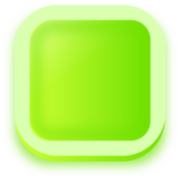 boutons de forme carrée aux couleurs vertes. illustration d'élément d'interface utilisateur. png