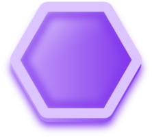 Polygon shape buttons in purple colors. User interface element illustration. png