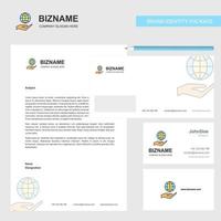 Safe world Business Letterhead Envelope and visiting Card Design vector template