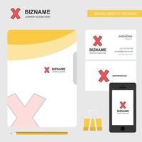 Cross Business Logo File Cover Visiting Card and Mobile App Design Vector Illustration