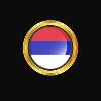 Republika Srpska flag Golden button vector