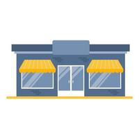 Flat store facade with awning vector