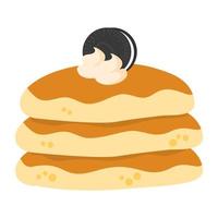 Delicious fluffy pancake vector