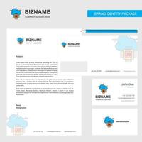 Artificial intelligence on cloud Business Letterhead Envelope and visiting Card Design vector template