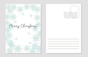 the layout of the greeting card snowflakes frame vector