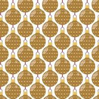 pattern of gold patterned circles of Christmas colored balls with ribbon for festive packaging vector