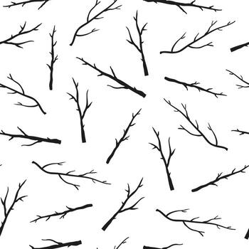 Seamless pattern with twigs. vector
