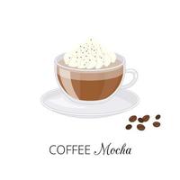 Cartoon coffee mocha. vector