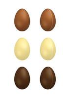 conjunto de huevos de chocolate realistas. vector