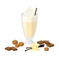 Cartoon milkshake with flavors. vector