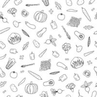 Seamless pattern with veggies. vector