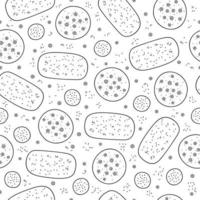 Seamless pattern with ciabatta, focaccia, buns. vector