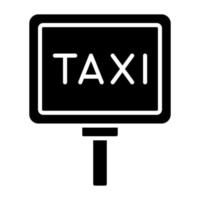 estilo de icono de señal de taxi vector