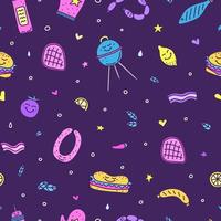 Seamless pattern with barbecue, picnic icons. vector