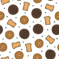 Seamless pattern with grey, black bread. vector