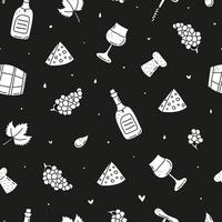 Seamless pattern with wine icons. vector